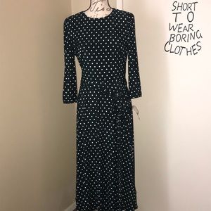 Ralph Laurent Polka-Dot Jersey Dress.